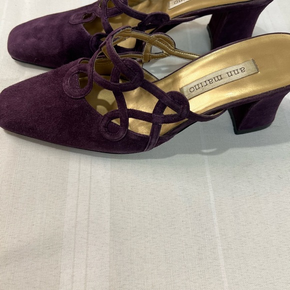 Ann Marino purple suede heel mules size 7M - Picture 5 of 11
